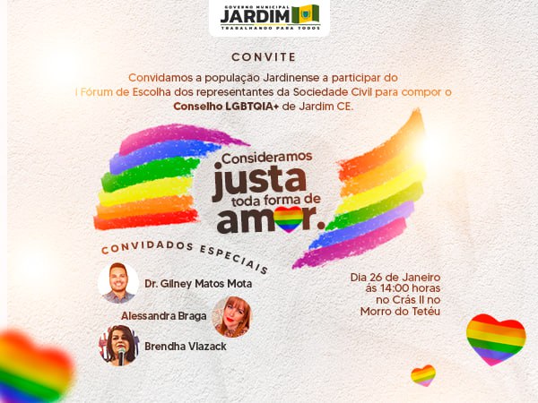 I Fórum de escolha dos representantes da Sociedade Civil para compor o Conselho LGBTQIA+ de Jardim - CE.